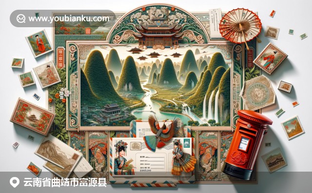 云南富源县自然与文化邮政交融，展现喀斯特地貌和少数民族风情，诠释中国南方多元文化