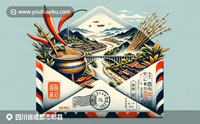 四川邮政文化之美，展现郫县特色景观与邮政元素巧妙融合
