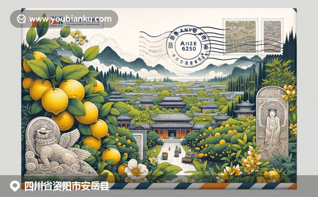 安岳的檸檬園、石刻和竹林，與特色郵政元素完美融合