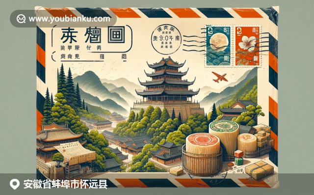 怀远县特色插图：颍上林园、干豆腐和历史建筑，现代艺术呈现