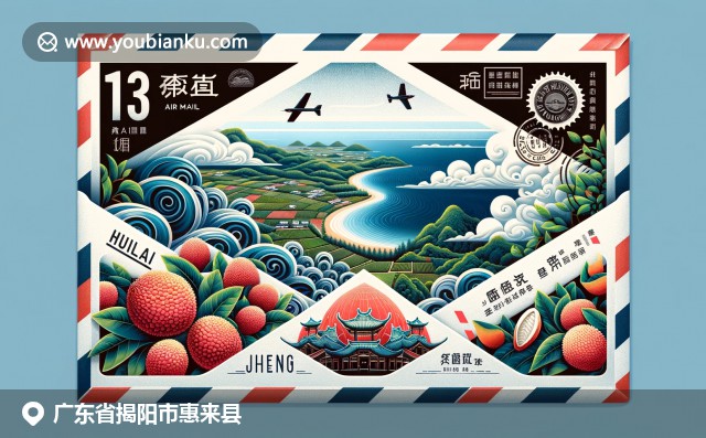 惠來文化精粹：潮州刺繡、荔枝園和海岸線在空郵信封中巧妙呈現