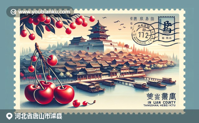 河北滦县古城墙遗址、特色美食与航空邮政元素完美融合，展现丰富历史文化与地方特色