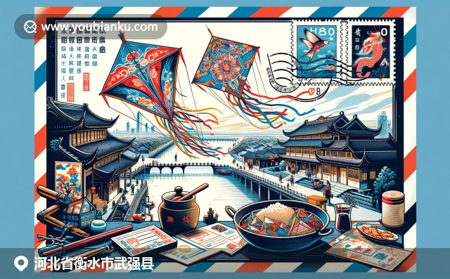 河北武强县地域特色：杏花村美景、纸剪艺术与邮政元素融合