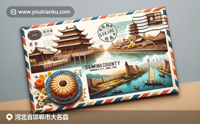 河北大名县创意融合：邮政元素与大名湖历史，广福古城墙和烤麦饼