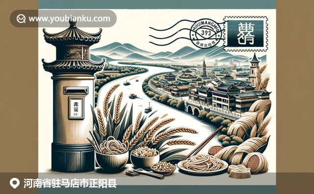 河南正阳县地域特色，黄淮海战役纪念馆与黄河故道湿地，中国邮政元素展示
