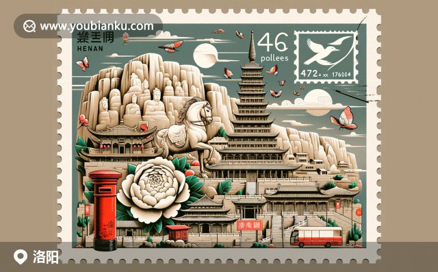 洛阳丰富文化与邮政元素，龙门石窟、洛阳牡丹与白马寺在明信片上精美呈现