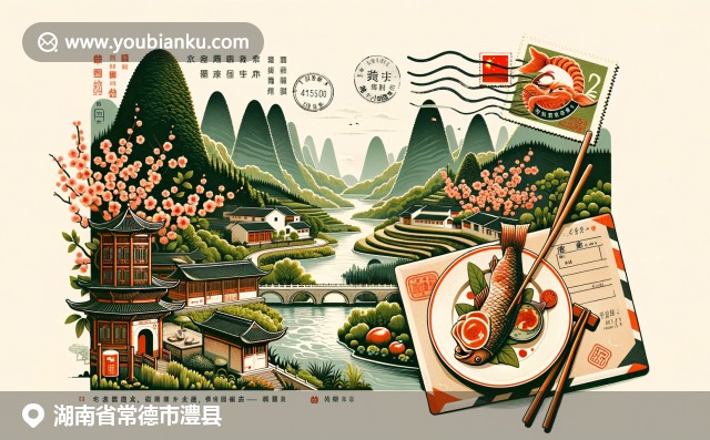 湖南澧县风景美如桃花源，传统美食辣熏鱼与中国邮政信封交相辉映