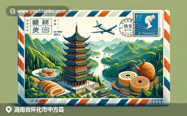 湖南中方縣文化與自然之美：芙蓉塔、綠山與米糕，呈現中國傳統郵政風情