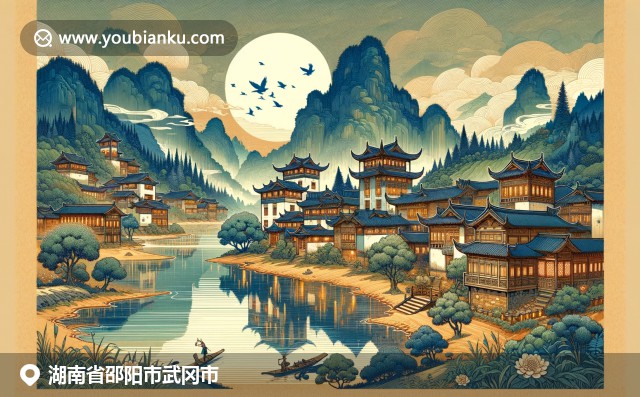 湖南武冈市风情：竹海、古城墙与衡东豆腐，装饰中国航空邮件信封