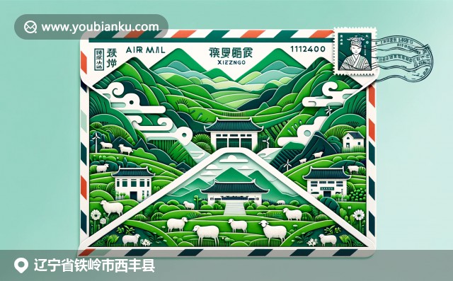 西丰县自然美与文化传统相融，邮政元素与剪纸艺术交织，展现现代创意设计