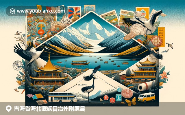 青海湖、藏族经幡与黑颈鹤：青海海北独特风貌展现