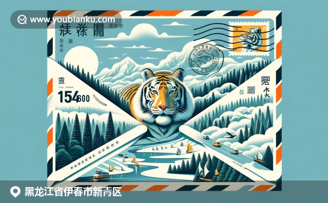 黑龙江伊春独特魅力：森林、雪景与东北虎，集于航空邮件信封中心