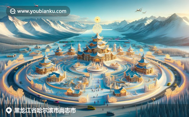 黑龙江冬季魅力：尚志市冰雪景观、松树与中国邮政元素